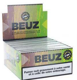 BEUZ - Boite de 24 carnets  de feuilles SLIM  + filtres marron